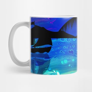 Tropical Island Landscape Fluid Art Design Mug